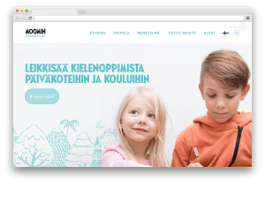 Moomin Language School kielenoppimispalvelu selaimessa