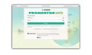 PromentorWebin etusivu ja kirjautumisikkuna