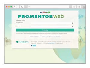Promentor Webin kirjautumissivu auki selaimessa